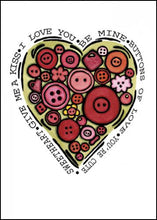 Load image into Gallery viewer, ARC-SA073 Greeting Card Buttons of Love - Pack of 12