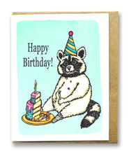 Load image into Gallery viewer, CC1014: Cute Little Card: Happy Birthday Racoon - Pack of 6