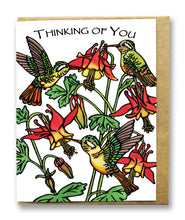 Load image into Gallery viewer, CC1010: Cute Little Card: Thinking of You Hummingbirds - Pack of 6