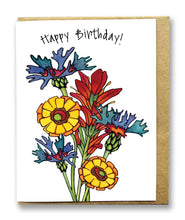 Load image into Gallery viewer, CC1018: Cute Little Card: Happy Birthday Wildflowers - Pack of 6