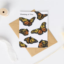 Load image into Gallery viewer, CC1006: Cute Little Card: Thinking of You Monarchs - Pack of 6