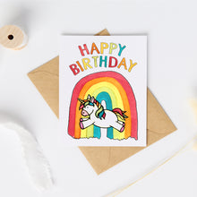 Load image into Gallery viewer, CC1021: Cute Little Card: Happy Birthday Unicorn - Pack of 6