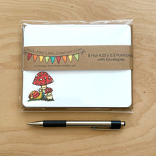 Load image into Gallery viewer, PP3007: Cute Little Postcard Packs: Mushrooms - Pack of 3