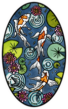 Load image into Gallery viewer, ST405: Koi Pond Sticker - Pack of 12