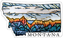 Load image into Gallery viewer, STMTALPEN: Montana State Alpenglow Sticker - Pack of 12