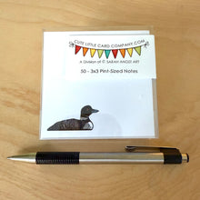 Load image into Gallery viewer, 3x3-2008: Cute Little 3x3 Pint Size Notes: Loon - Pack of 3