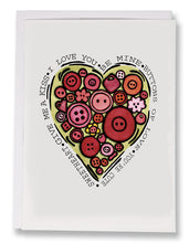 Load image into Gallery viewer, ARC-SA073 Greeting Card Buttons of Love - Pack of 12