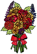 Load image into Gallery viewer, ST432: Flower Bouquet Sticker - Pack of 12