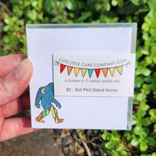 Load image into Gallery viewer, 3x3-2002: Cute Little 3x3 Pint Size Notes: Bigfoot Sasquatch - Pack of 3
