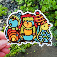 Load image into Gallery viewer, ST359: Bundled Up Birds Sticker - Pack of 12