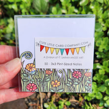 Load image into Gallery viewer, 3x3-2006: Cute Little 3x3 Pint Size Notes: Flower Field - Pack of 3