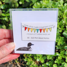 Load image into Gallery viewer, 3x3-2008: Cute Little 3x3 Pint Size Notes: Loon - Pack of 3