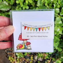 Load image into Gallery viewer, 3x3-2007: Cute Little 3x3 Pint Size Notes: Magical Mushroom - Pack of 3