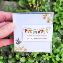 Load image into Gallery viewer, 3x3-2009: Cute Little 3x3 Pint Size Notes: Bumble Bee - Pack of 3