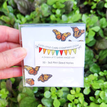 Load image into Gallery viewer, 3x3-2004: Cute Little 3x3 Pint Size Notes: Monarch Butterflies - Pack of 3