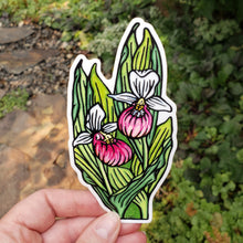 Load image into Gallery viewer, Lady Slipper Sticker - Sarah Angst Art Greeting Cards, Stickers, and More