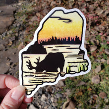 Load image into Gallery viewer, Maine Moose Sticker - Sarah Angst Art Greeting Cards, Stickers, and More