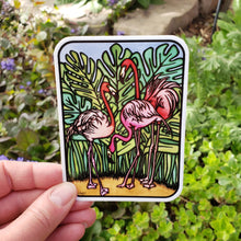 Load image into Gallery viewer, ST295: Flamingos Sticker - Pack of 12
