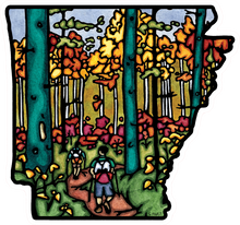Load image into Gallery viewer, STAR01: Arkansas State Hiking Sticker - Pack of 12