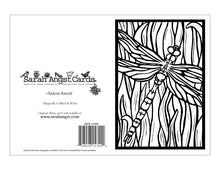 Load image into Gallery viewer, BW008 Dragonfly Coloring Card