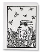 Load image into Gallery viewer, BW190 Fireflies Coloring Card
