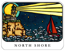 Load image into Gallery viewer, Name Dropped Sticker - QTY 250: Lighthouse