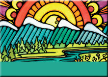 Load image into Gallery viewer, Name Dropped Magnet - Mountain Sunburst