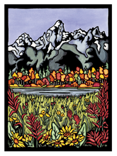 Load image into Gallery viewer, ST254: Autumn Peaks Sticker - Pack of 12