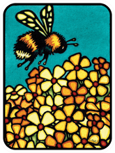 Load image into Gallery viewer, ST259: Bumble Bee Sticker - Pack of 12