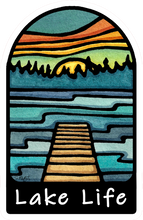 Load image into Gallery viewer, ST260: Lake Life Sticker - Pack of 12