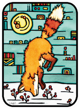 Load image into Gallery viewer, ST264: Dive In Fox Sticker - Pack of 12