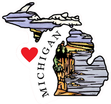 Load image into Gallery viewer, ST269: I Love Michigan Sticker - Pack of 12
