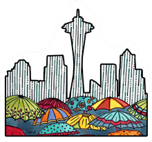 Load image into Gallery viewer, ST274: Seattle Skyline Sticker - Pack of 12