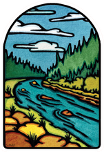 Load image into Gallery viewer, ST286: River Sticker - Pack of 12