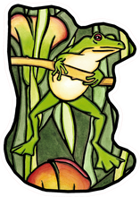 Load image into Gallery viewer, ST296: Frog Sticker - Pack of 12
