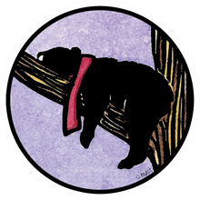 Load image into Gallery viewer, ST324: Snoozin Black Bear Sticker - Pack of 12