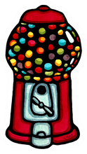 Load image into Gallery viewer, ST391: Gumball Machine Sticker - Pack of 12