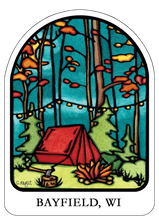 Load image into Gallery viewer, Name Dropped Sticker - Tent