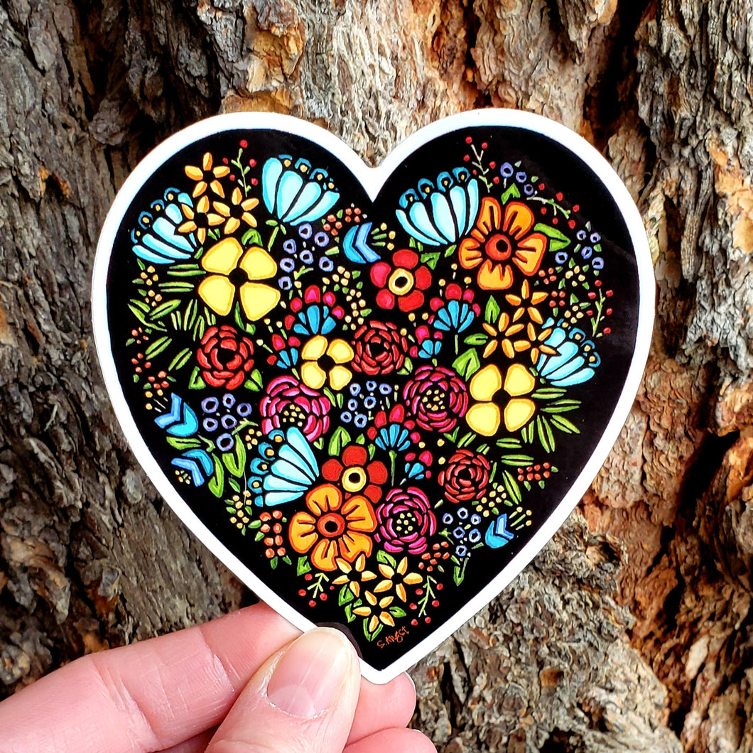 ST426: Flower Heart Sticker - Pack of 12