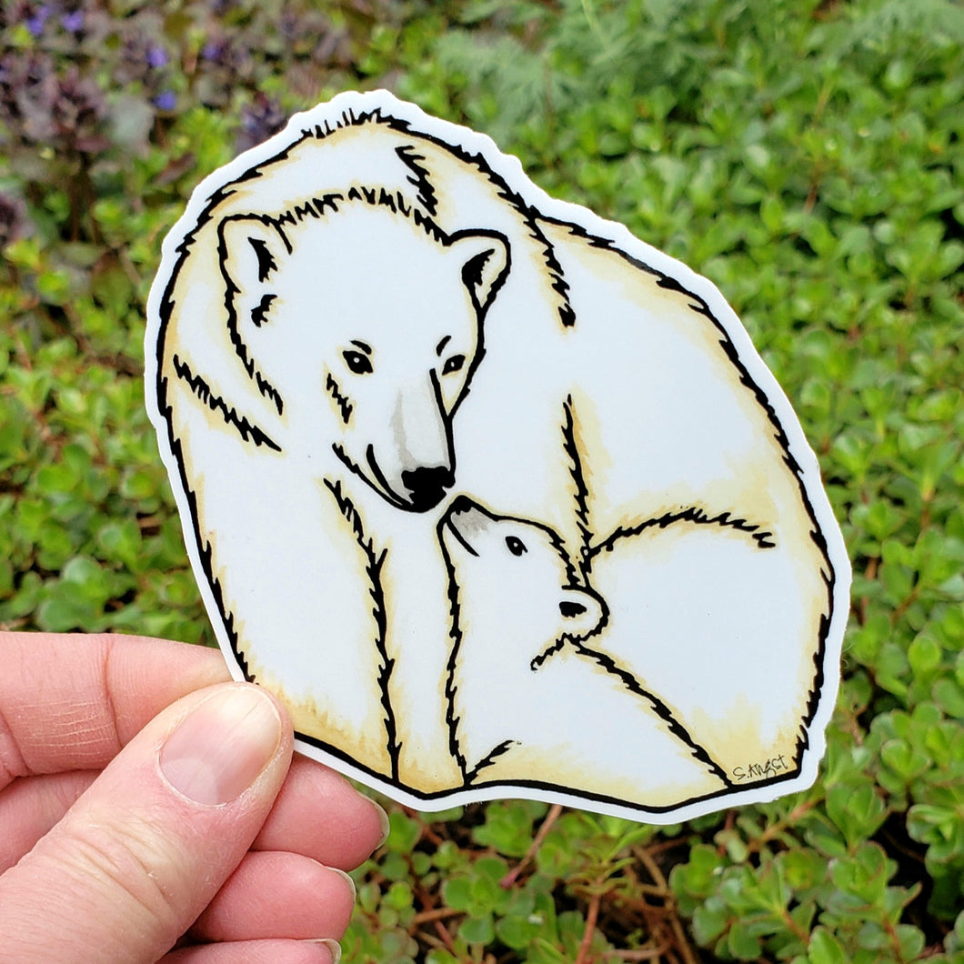 ST431: Polar Bears Sticker - Pack of 12