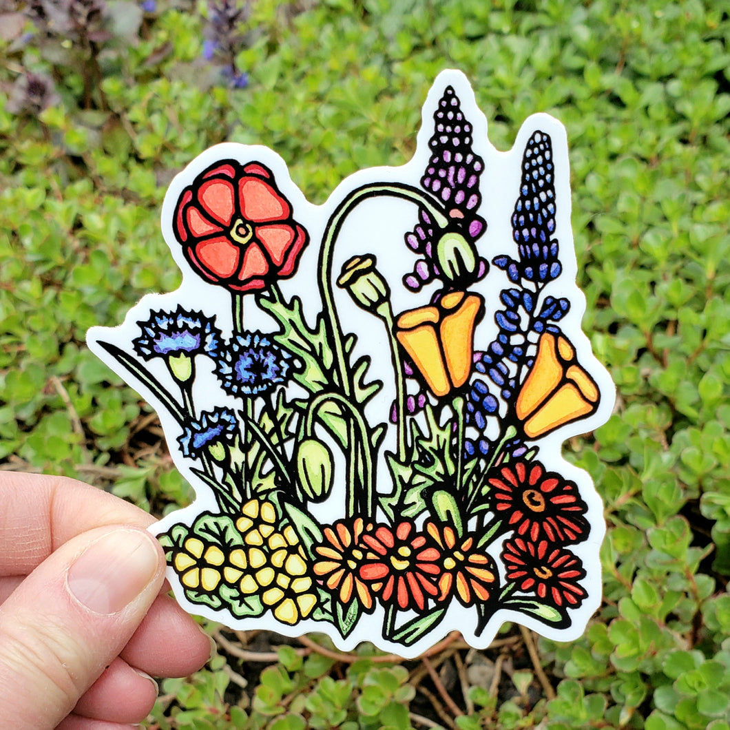 ST433: The Wild Ones Flower Sticker - Pack of 12