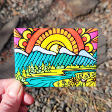 Load image into Gallery viewer, Mountain Sunburst Magnet - Set of 6
