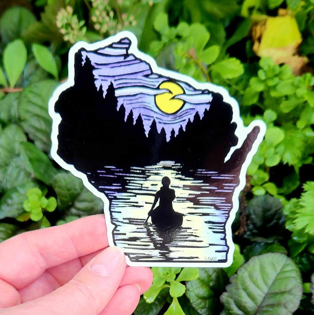 STK-WICANOE: Wisconsin Canoe Sticker - Pack of 12