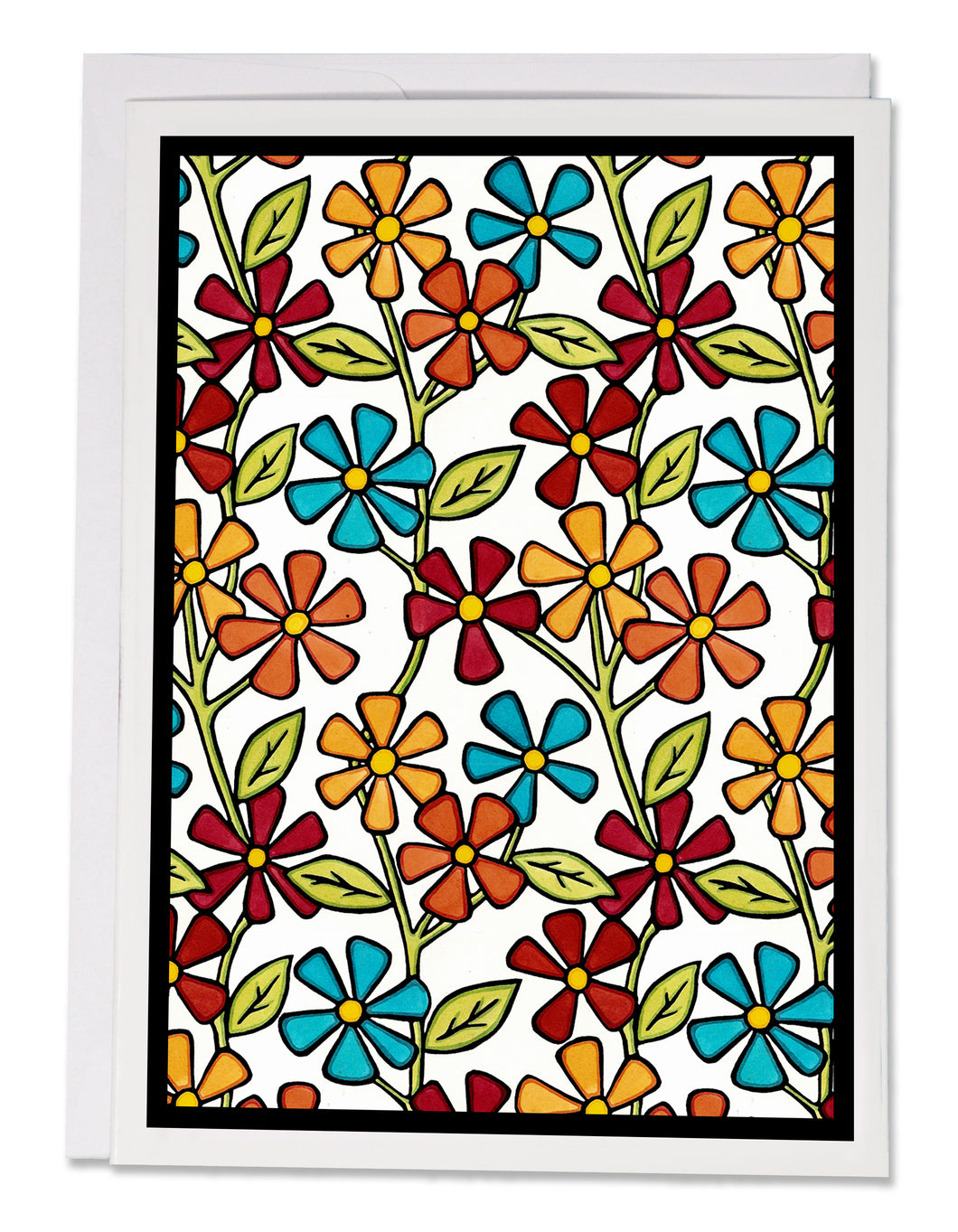 ARC-SA117 Flowers on White - Pack of 12