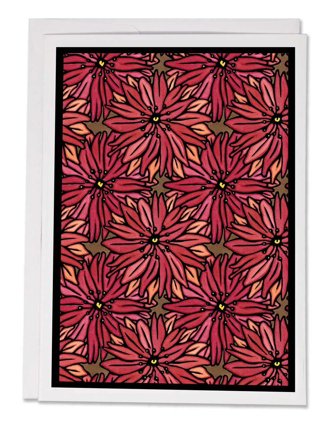 ARC-SA116 Flowers on Red - Pack of 12