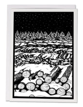 Load image into Gallery viewer, ARC-SA069 Greeting Card Snow on Logs - Pack of 12
