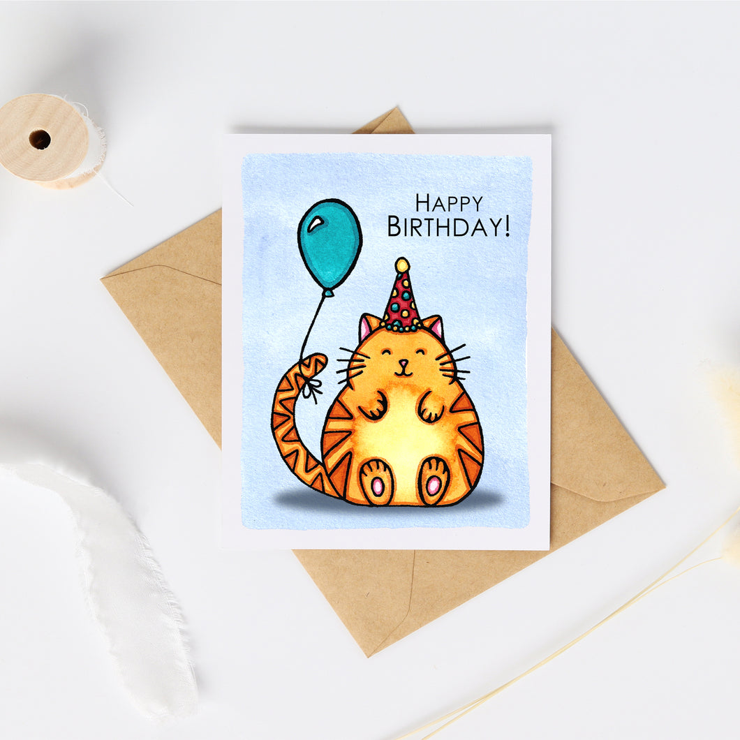 CC1007: Cute Little Card: Happy Birthday Cat - Pack of 6