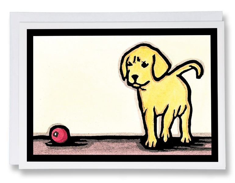 ARC-SA018 Greeting Card Play Ball Puppy - Pack of 12