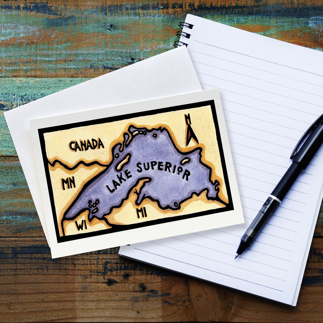 SA059: Lake Superior Map - Pack of 6