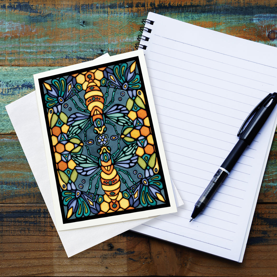 SA164: Bee Mosaic - Pack of 6